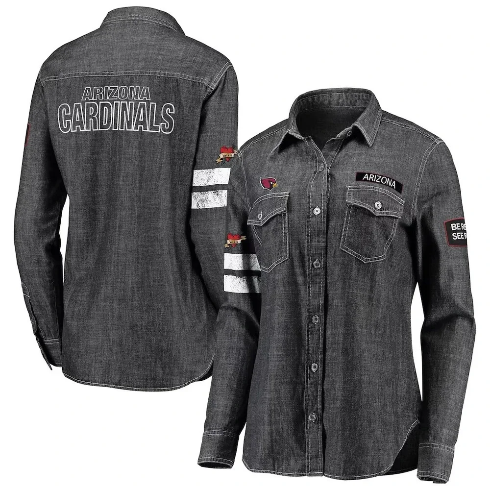 Women's WEAR By Erin Andrews Heather Black Arizona Cardinals NFL Long Sleeve XXL - Picture 1 of 3